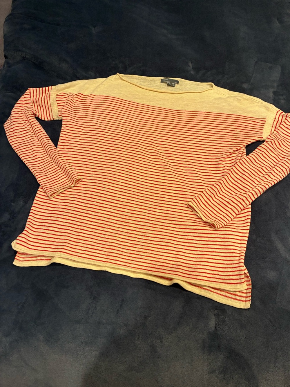 Vince cotton long sleeve boat neck xs
